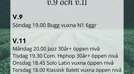Kursstarter i Lidköping v.9 & v.11