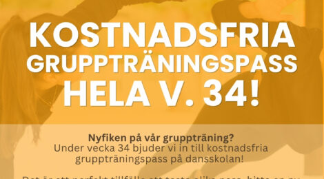Kostnadsfria gruppträningspass v. 34